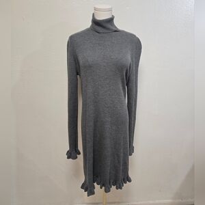 Ralph Lauren Wool Ribbed Turtlenweck Mini Dress Gray Size XL